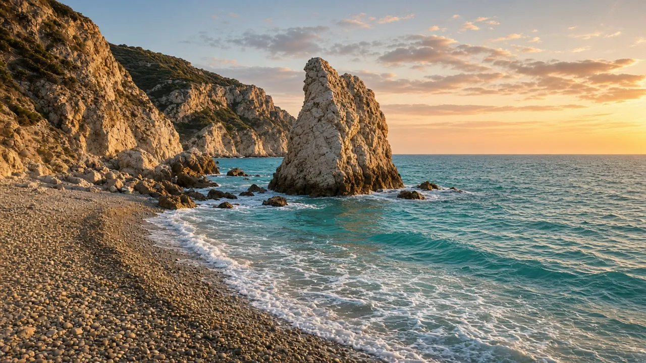 Aphrodite’s Rock on the Paphos coast, the kind of detail 4K brings out